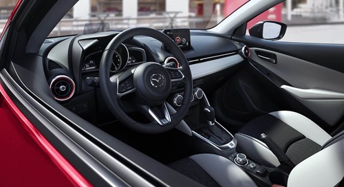 Black & White Leatherette Mazda2 Hatchback Interior